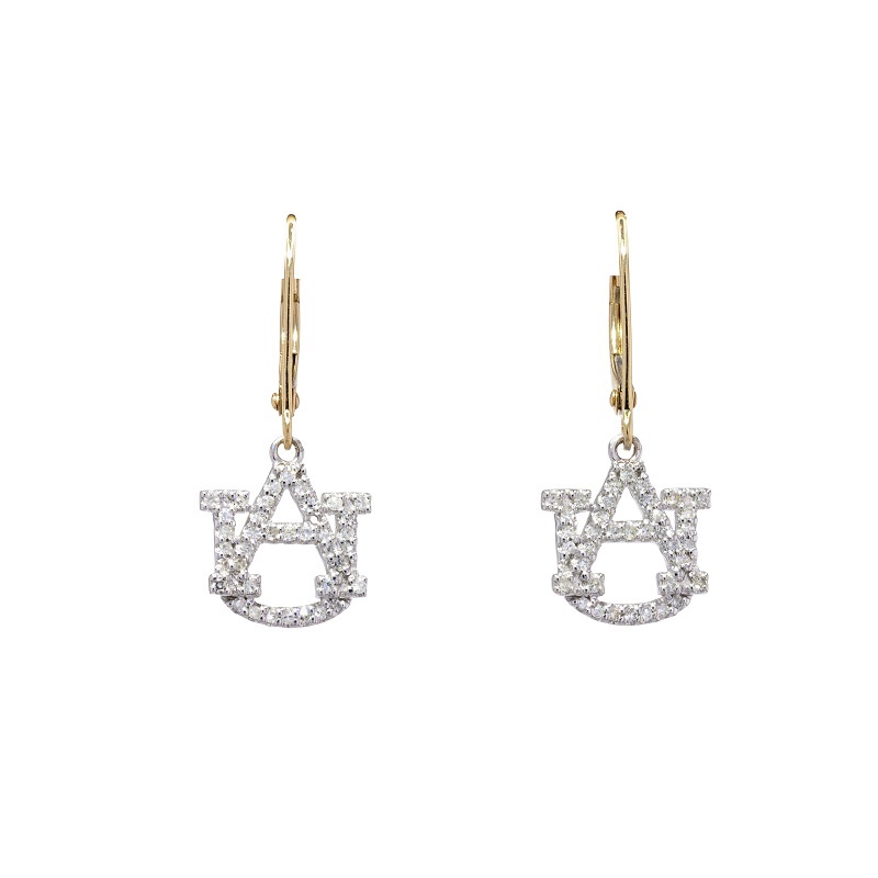 Two Tone Diamond Dangle AU Earrings
